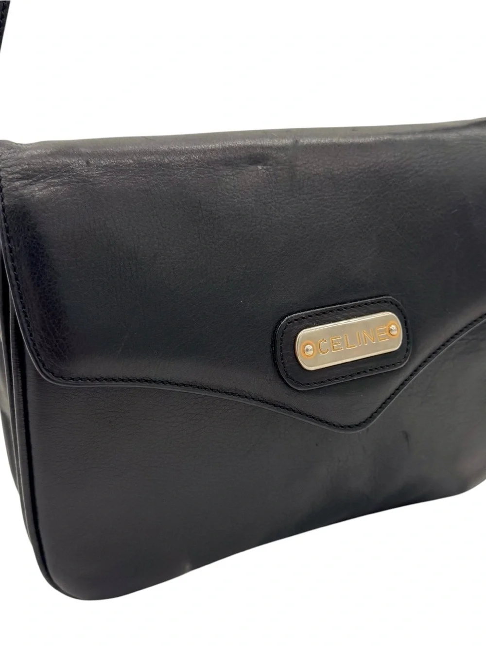 Celine Black Leather Crossbody Bag